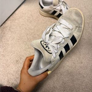 Adidas Women's Cream and Black Sneakers